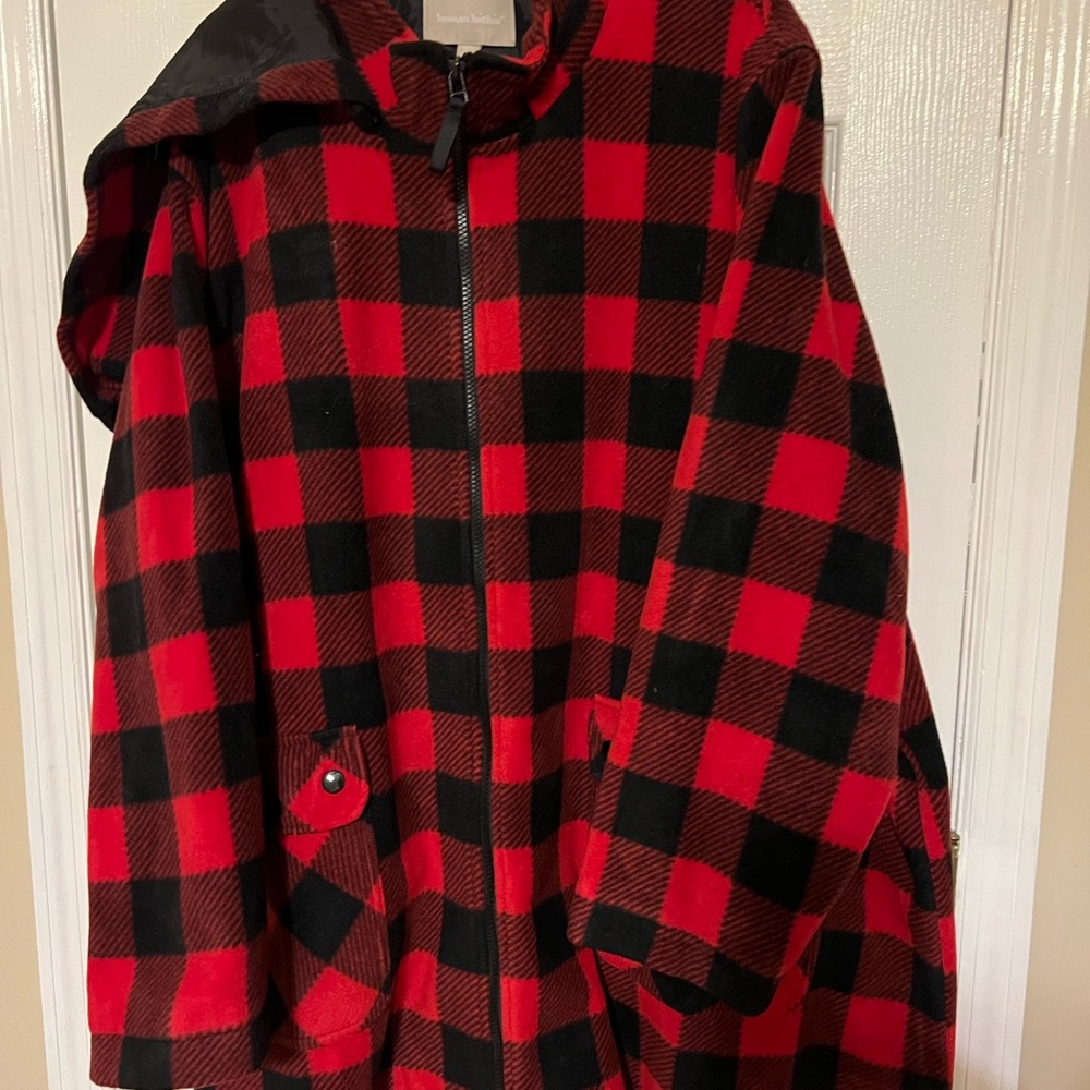 Red/Black Plaid Jacket 3X Woman Within